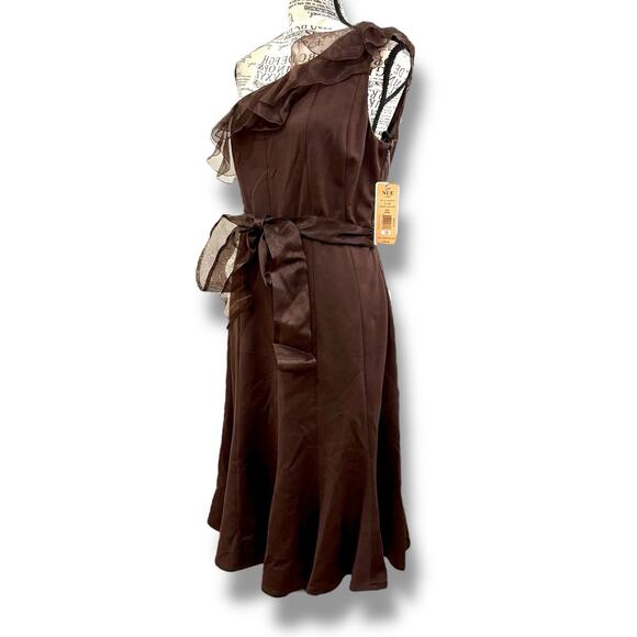 NWT Nordstrom NUE by Shani Size 10 One Shoulder Dress $320 Built-in Body Shaper - Picture 5 of 7